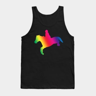 jumping horse rainbow Tank Top